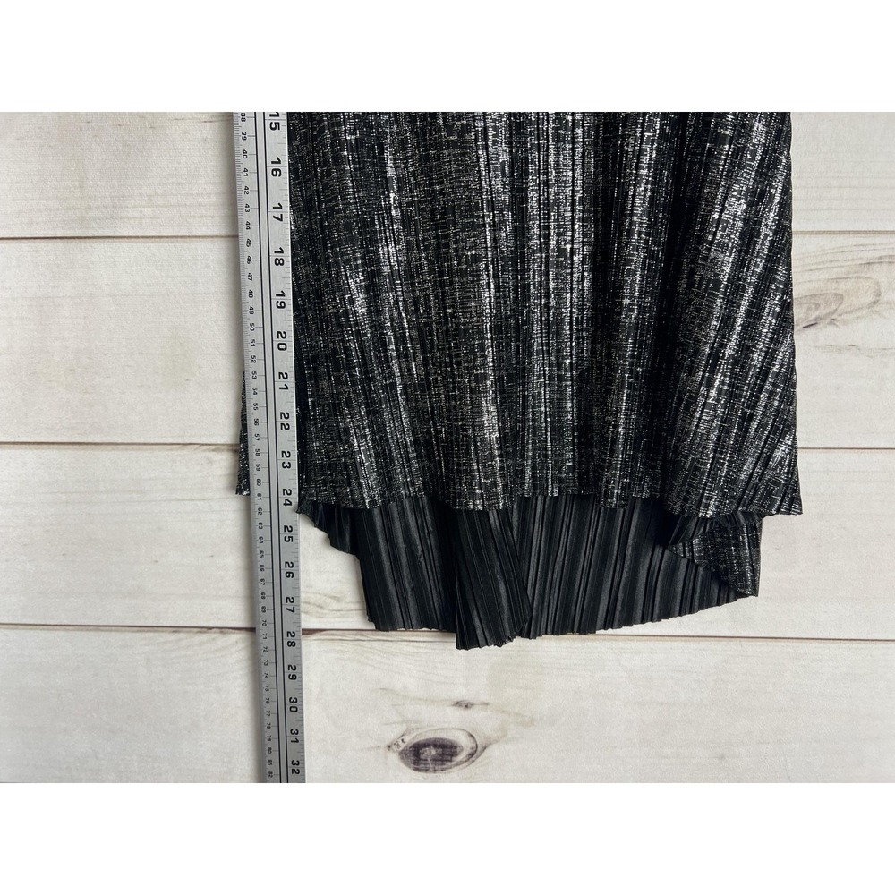 Weavers Tank Top Womens Small Black Metallic Pleated Racerback Bow Party Hi Low - Picture 5 of 5